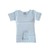 Maglia intima bambina Liabel lana cotone bianco Scollo a V MM