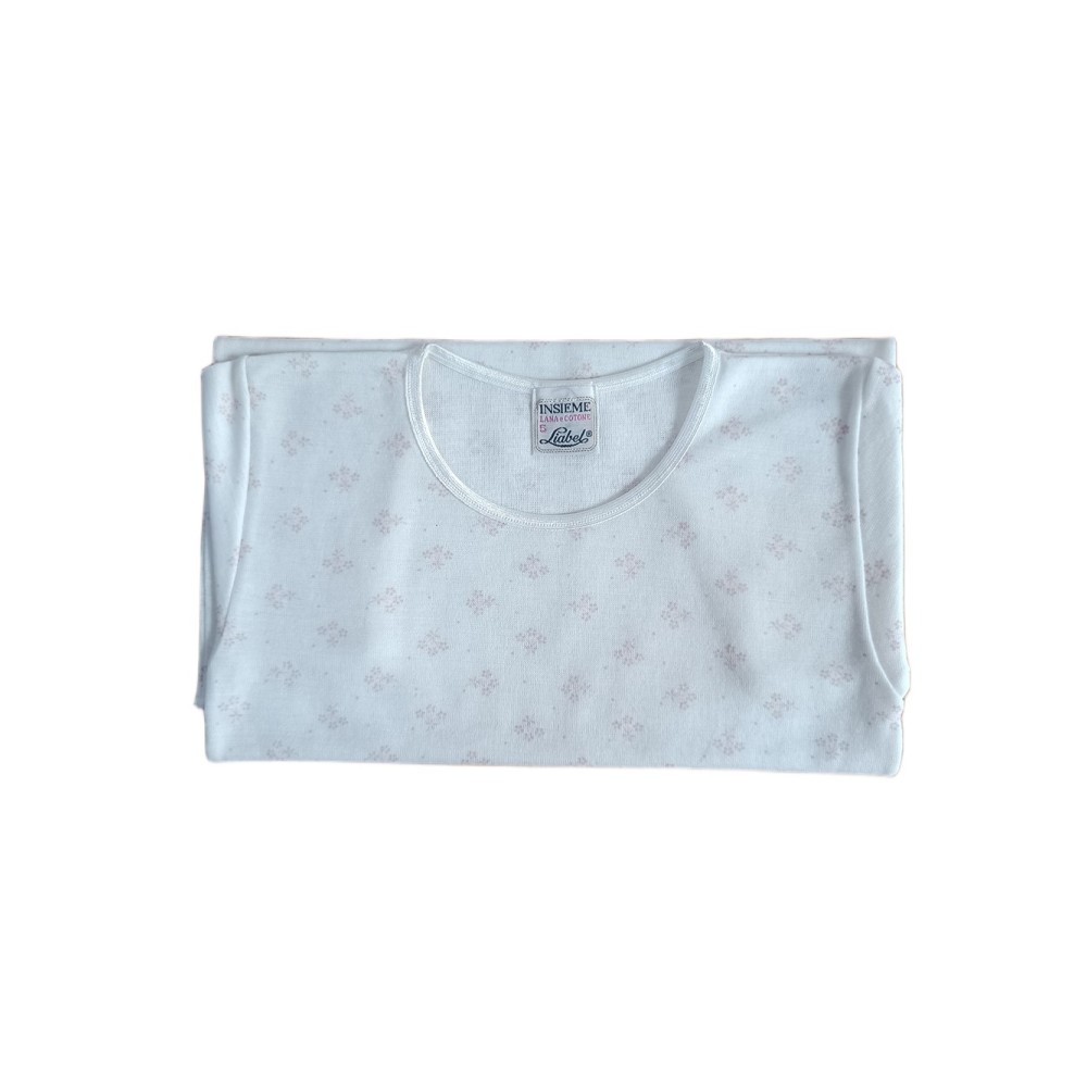 Maglia intima bambina Liabel lana cotone bianco Girocollo fantasia MM