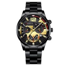 Fulaida Orologio Uomo Al quarzo Analogico Accettura Nero