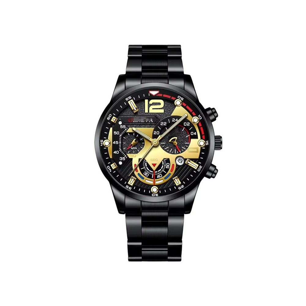 Fulaida Orologio Uomo Al quarzo Analogico Accettura Nero