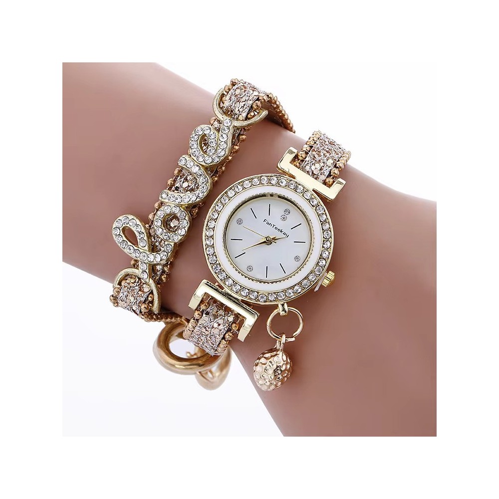 Fan pie da Orologio Donna Al quarzo Analogico Tessuto dorato Adelasia Argento