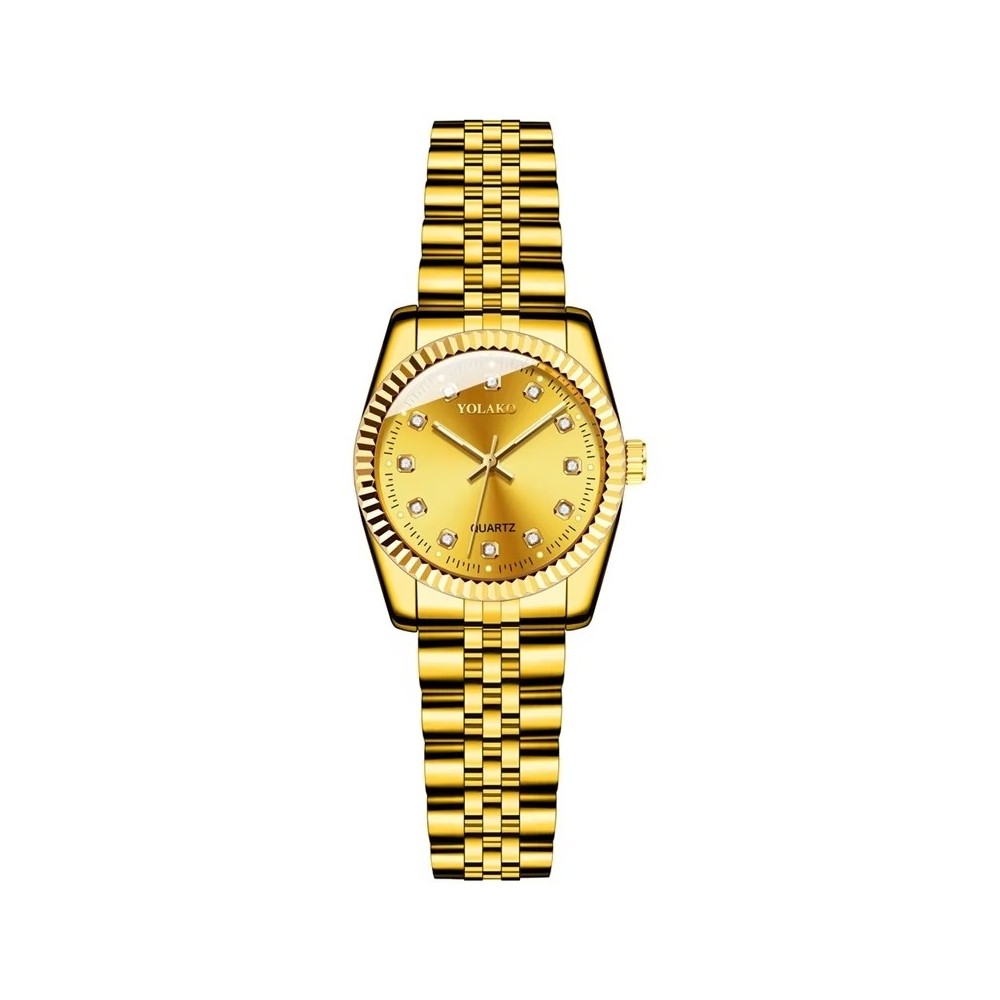 Yolako Orologio Unisex Al quarzo Analogico Acciaio Adelina Oro